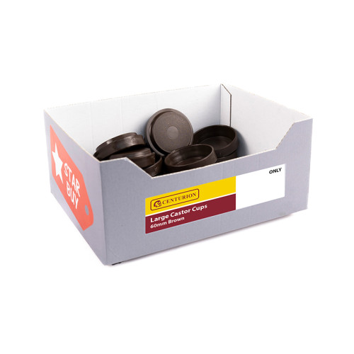 Display Box Deal - 60mm Brown Large Castor Cups (Made to Order)