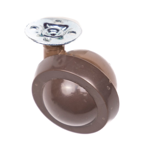 Furniture Castors - Plate Fix, 45mm, Silver/Black