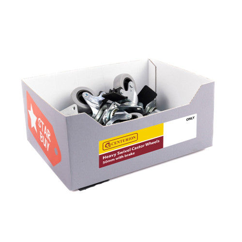 Display Box Deal - 50mm TPR Heavy Swivel with Brake Castor (Made to Order)
