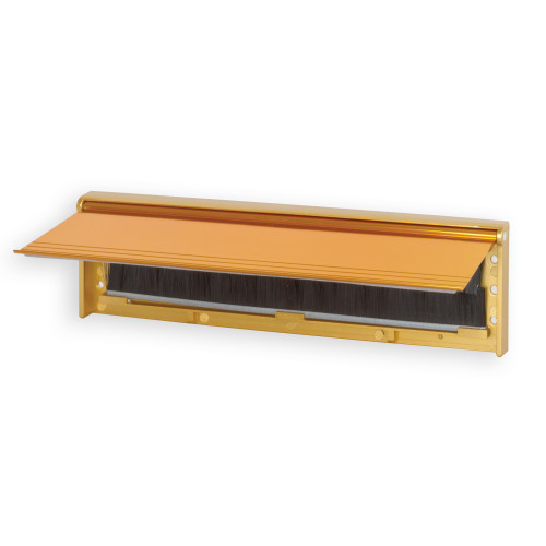Warmseal Draught Excluder Letterplate Tidy, Gold Effect, 76mm x 292mm