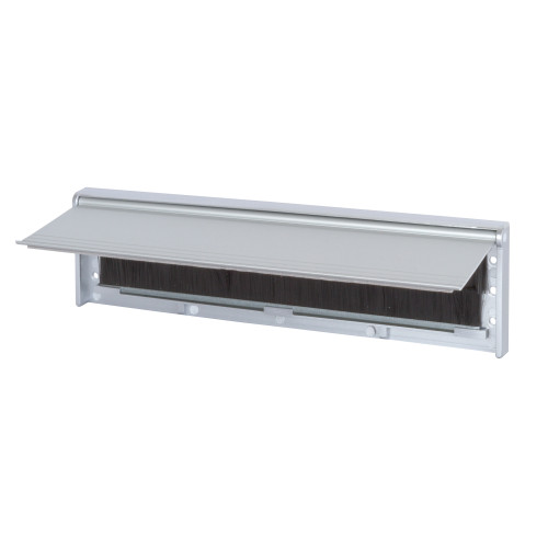 Warmseal Draught Excluder Letterplate Tidy, Silver Effect, 76mm x 292mm
