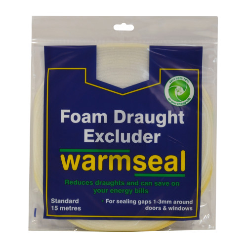 Warmseal PVC Foam Draught Excluder, White, 15m