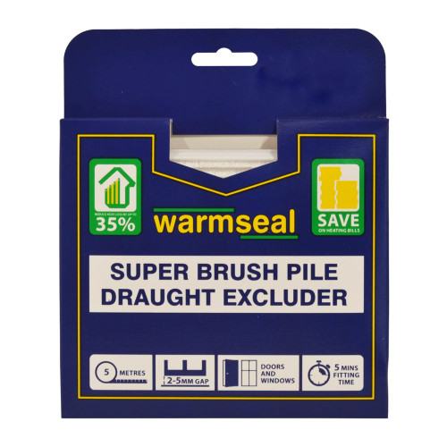 Warmseal Super Brush Pile, White, 5m