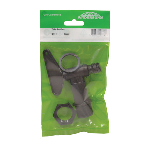 Water Butt Tap, Black, 3/4" BSP