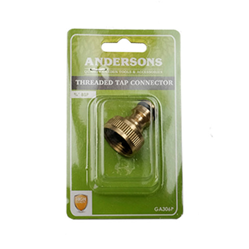 Brass Threaded Tap Connector, 1/2" - 3/4" BSP