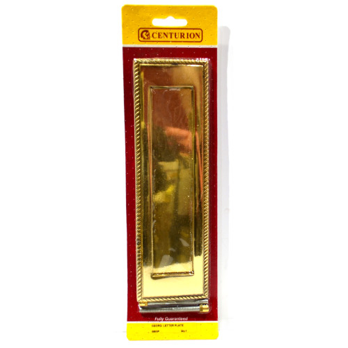 Solid Brass Georgian Letter Plate, 250mm x 75mm