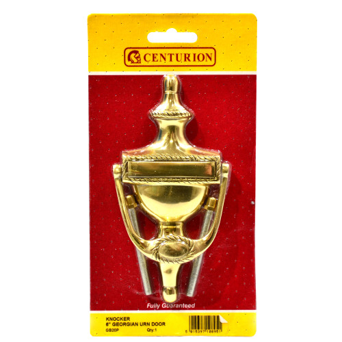 Solid Brass Georgian Urn Door Knocker, 165mm