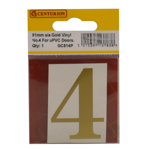 51mm G Traditional Font Vinyl Number 4 GC514P