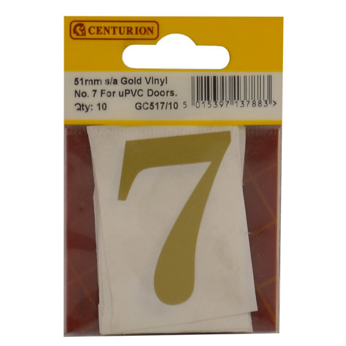 Gold Font Vinyl Number 7 (Pack of 10) GC517/10