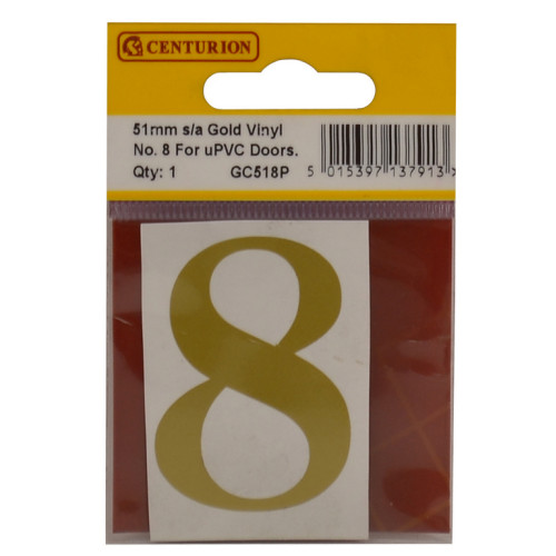 GoldOldstyle Font Vinyl Number 8 GC518P