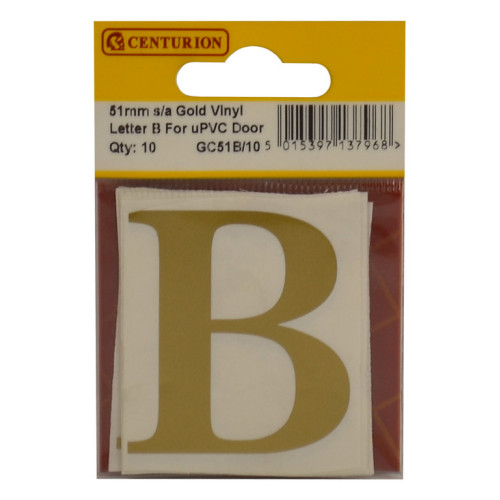 Gold Font Vinyl Letter B (Pack of 10) GC51B/10