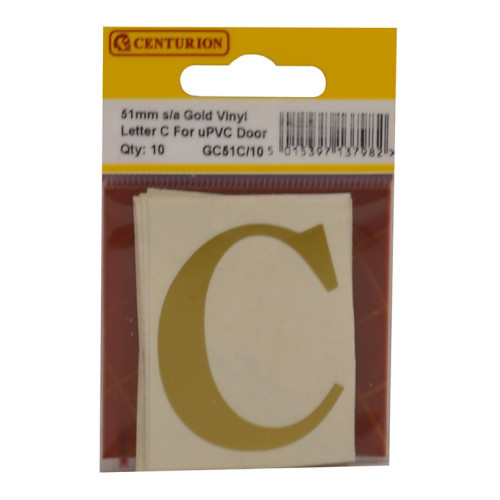 Gold Font Vinyl Letter C (Pack of 10) GC51C/10