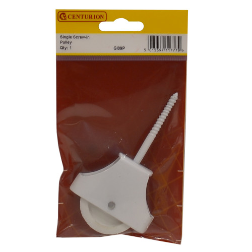 Screw-In Pulley, Single, White, 45mm