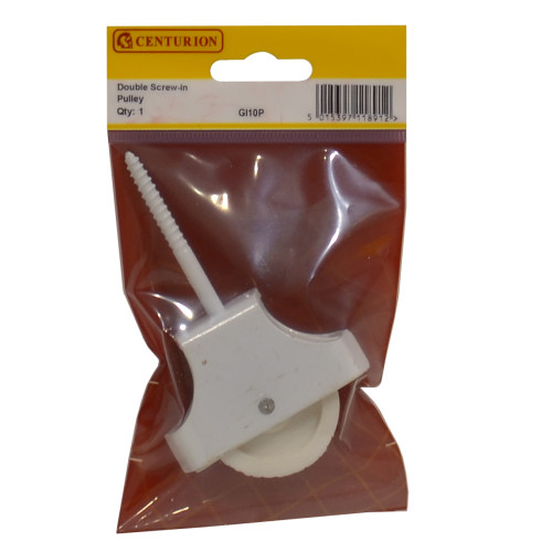 Screw-In Pulley, Double, White, 45mm