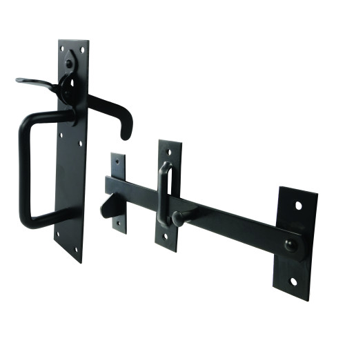 Light Suffolk Latch, Epoxy Black, 200mm