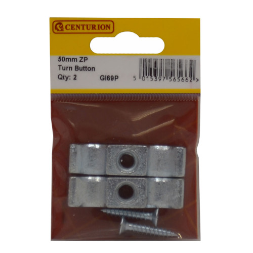 Steel Turn Buttons, Zinc Plated, 50mm