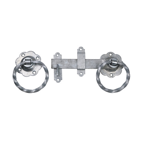 Twisted Ring Gate Latch, Galvanised, 150mm