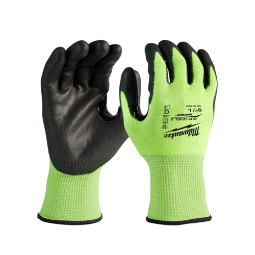 MILWAUKEE HI-VIS CUT C GLOVES - 9/L - 1PC
