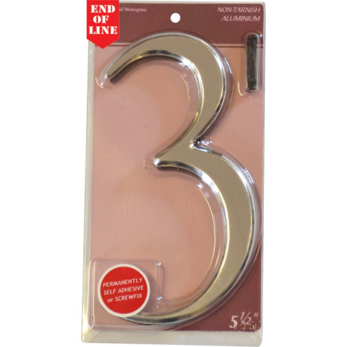 Glass/Silver Numbered Plaque 3