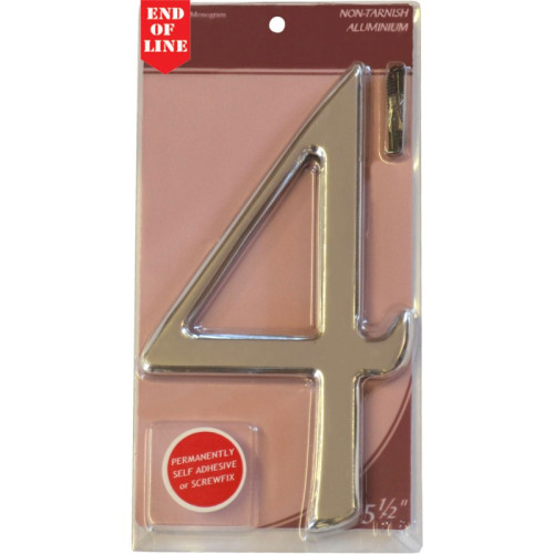 Glass/Silver Numbered Plaque 4