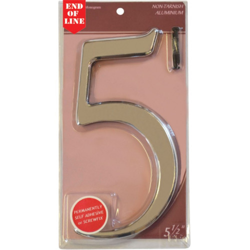 Glass/Silver Numbered Plaque 5