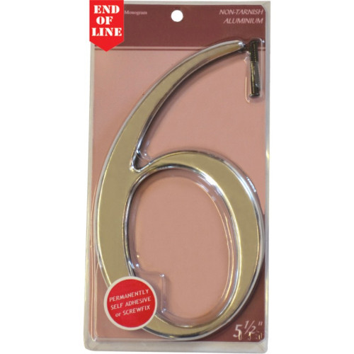 Glass/Silver Numbered Plaque 6