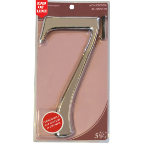 Glass/Silver Numbered Plaque 7