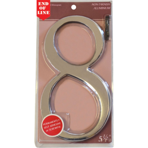 Glass/Silver Numbered Plaque 8