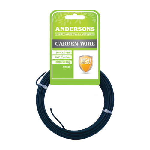 PVC Coated Garden Wire, Green, 30m x 1mm
