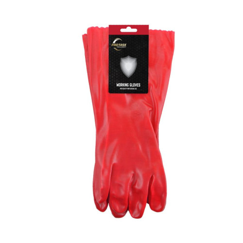 PVC Gaunlet Glove - Large - Red