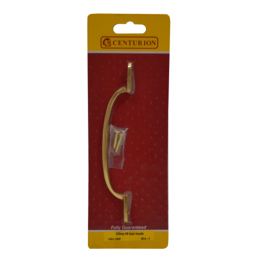 Solid Brass Sash Handles, Polished Brass, 150mm