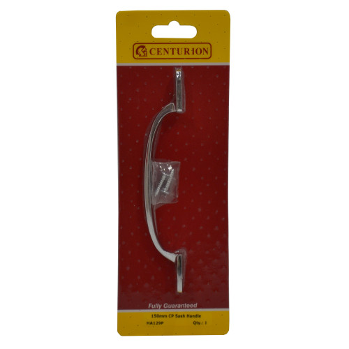 Solid Brass Sash Handles, Chrome Plated, 150mm