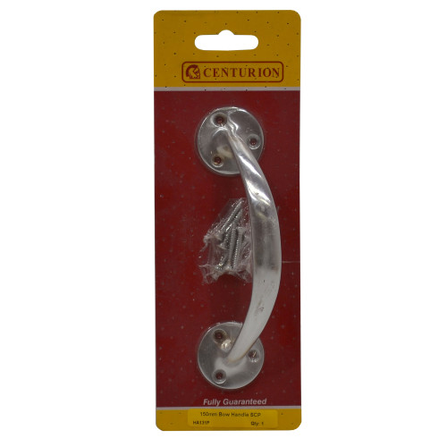 Satin Chrome Bow Handles, 150mm