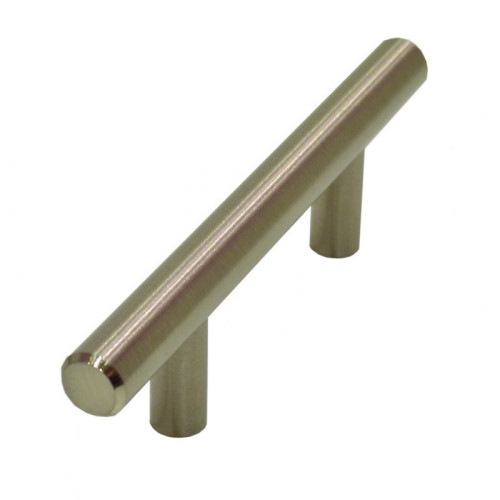 Plain 'T' Bar Handle, Brushed Nickel, 64mm