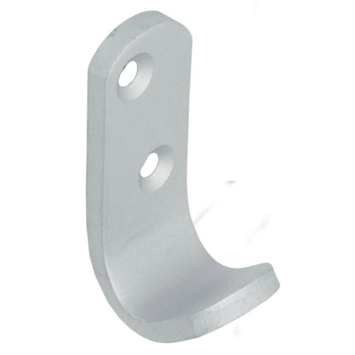 50mm Flat Pattern Robe Hook - Silver Anodised Aluminium