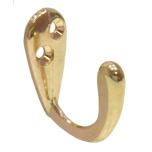 50mm Die Cast Wardrobe Hook - Brass