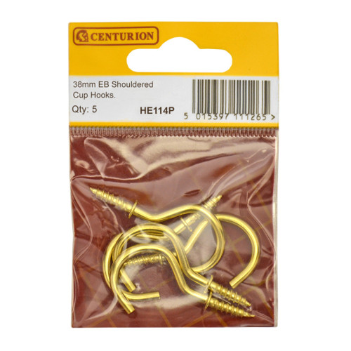 38mm EB Shouldered Cup Hooks (Pack of 5)