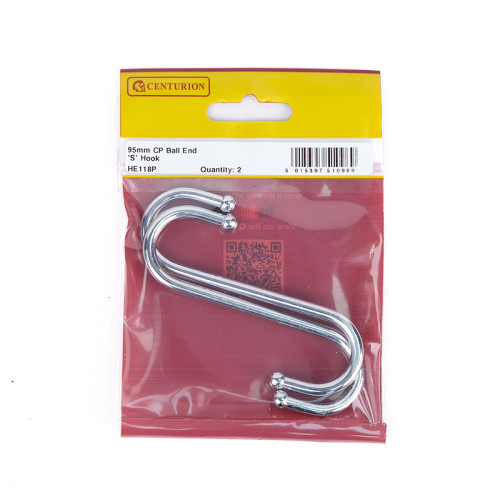 100mm CP Ball End S Hook (pack of 2)