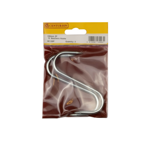 100mm ZP 'S' Butchers Hooks (Pack of 2)