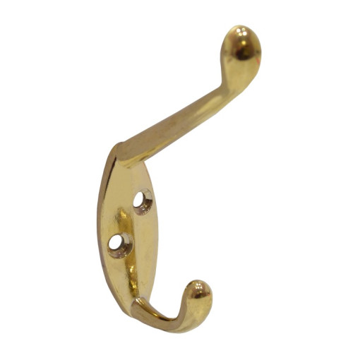 105mm Die Cast Hat & Coat Hook - Brass
