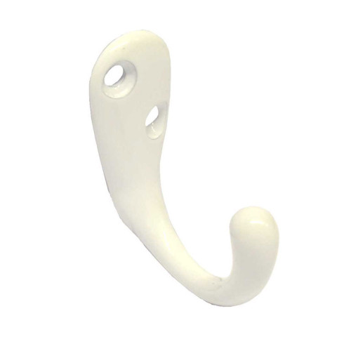 50mm Die Cast Single Wardrobe Hook - White