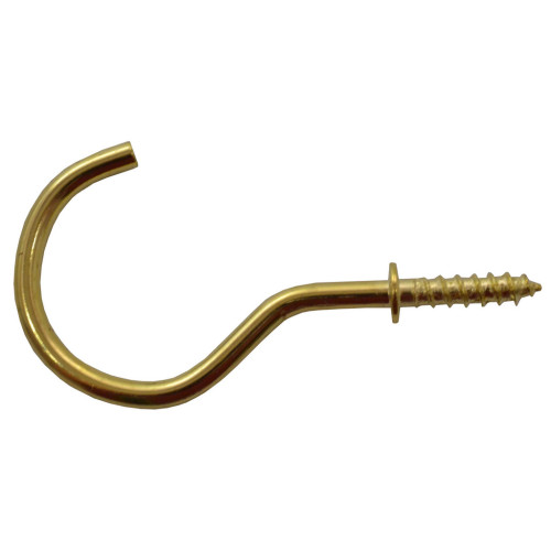 Centurion Shouldered Cup Hooks, 50mm, Brassed