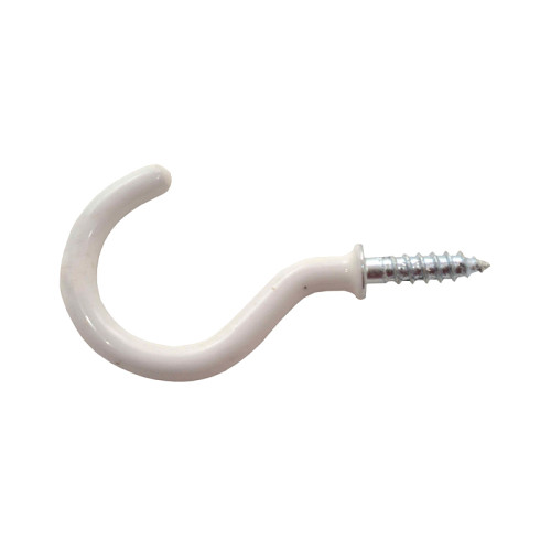 50mm White PVC Cup Hooks (Pk 4)