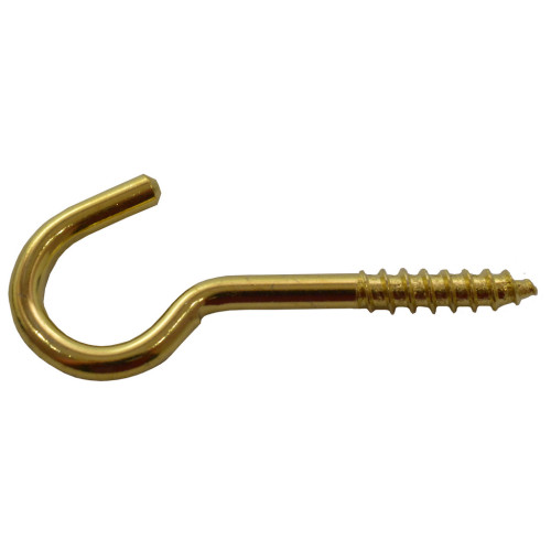 Steel Screw Hooks - Brass - 55mm x 8mm