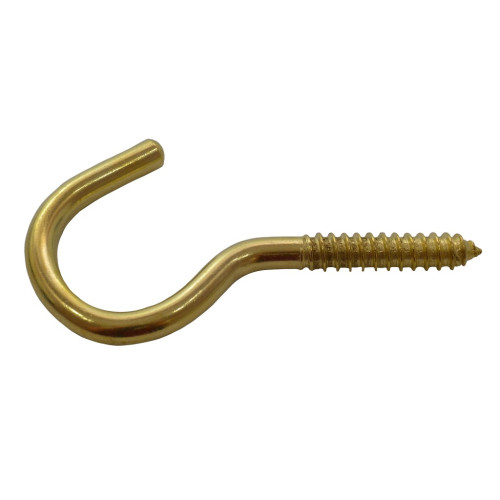 Steel Screw Hooks - Brass - 100mm x 18mm