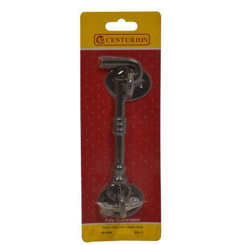 Cast Cabin Hook, Black, 150mm