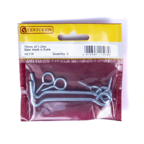 75mm (3") ZP Gate Hook & Eyes (Pack of 2)