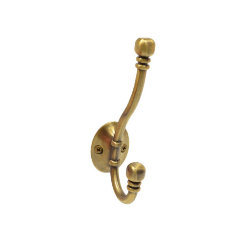130mm Premium Ball End Hat & Coat Hook - Antique Brass