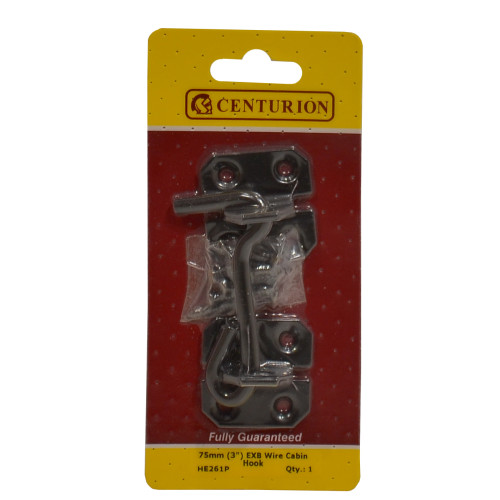 Wire Cabin Hooks, Epoxy Black, 75mm