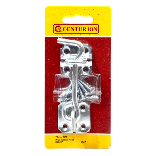 Wire Cabin Hooks, Zinc Plated, 75mm